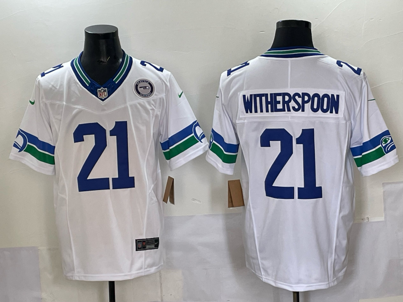 Men Seattle Seahawks #21 Witherspoon white 2025 Nike NFL jersey